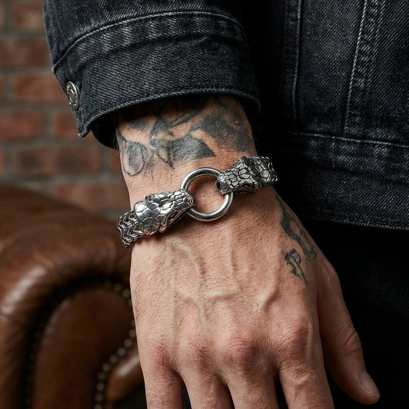 Rock Inlaid Zircon Snake Element Series – Snake Head Bracelet