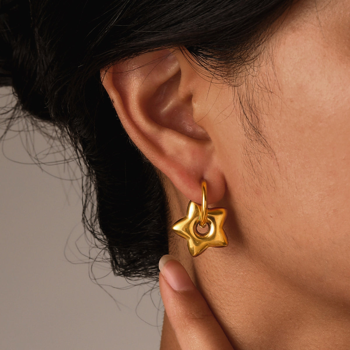 Sculptural Charm Hoop Earrings — Three Designs