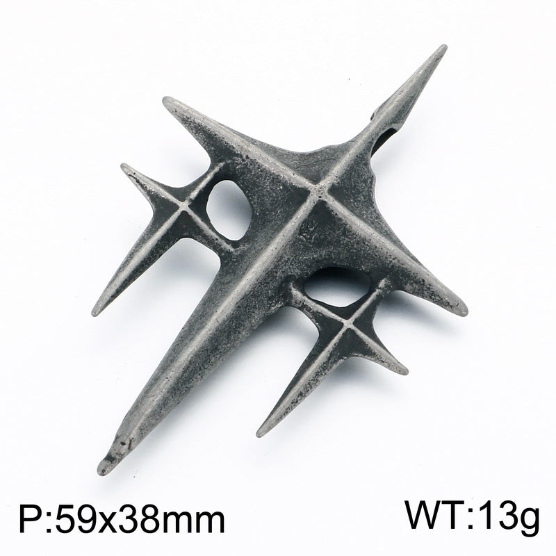 Film And Television Star Wars Mandalorian Dark Demon Horns Skull Cross Mangstar Stainless Necklace