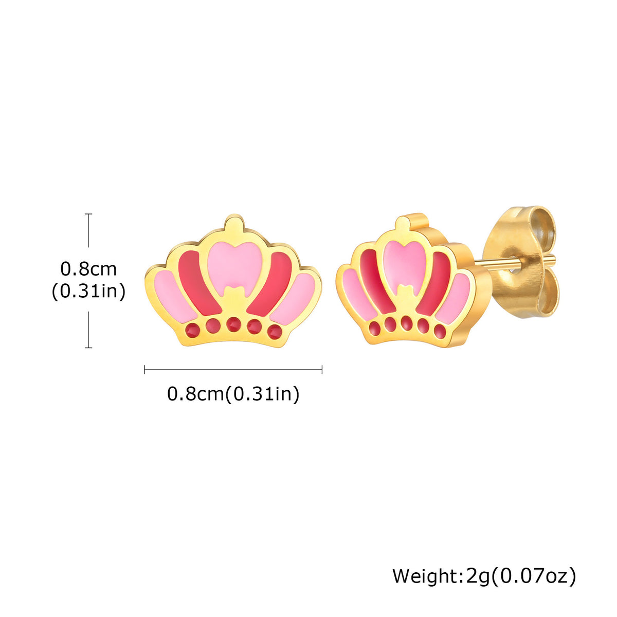 Colorful Enamel Stud Earrings — Multiple Styles