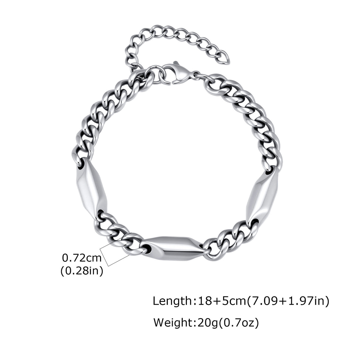 Cuban Chain Stainless Steel Bracelet for Men
