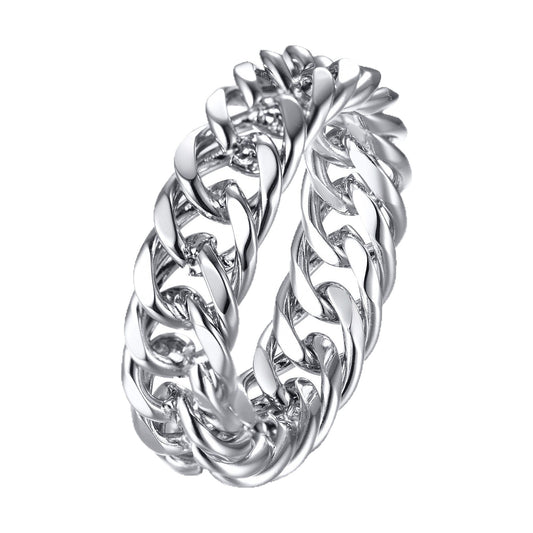 Planderful Everyday Genie Stainless Steel Chain Ring For Women Fade Resistant Hip Hop Style