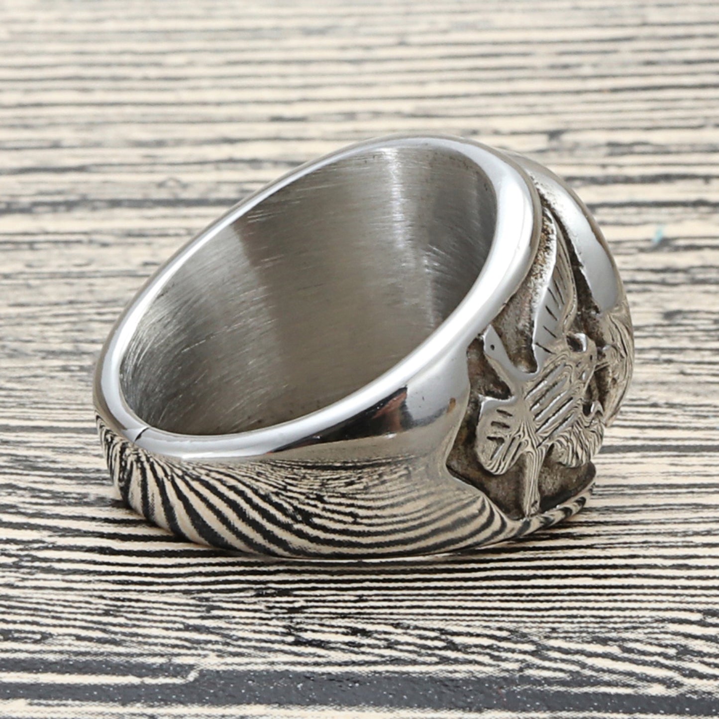 Titanium Steel Retro Eagle Ring for Men - Trendy Punk Design