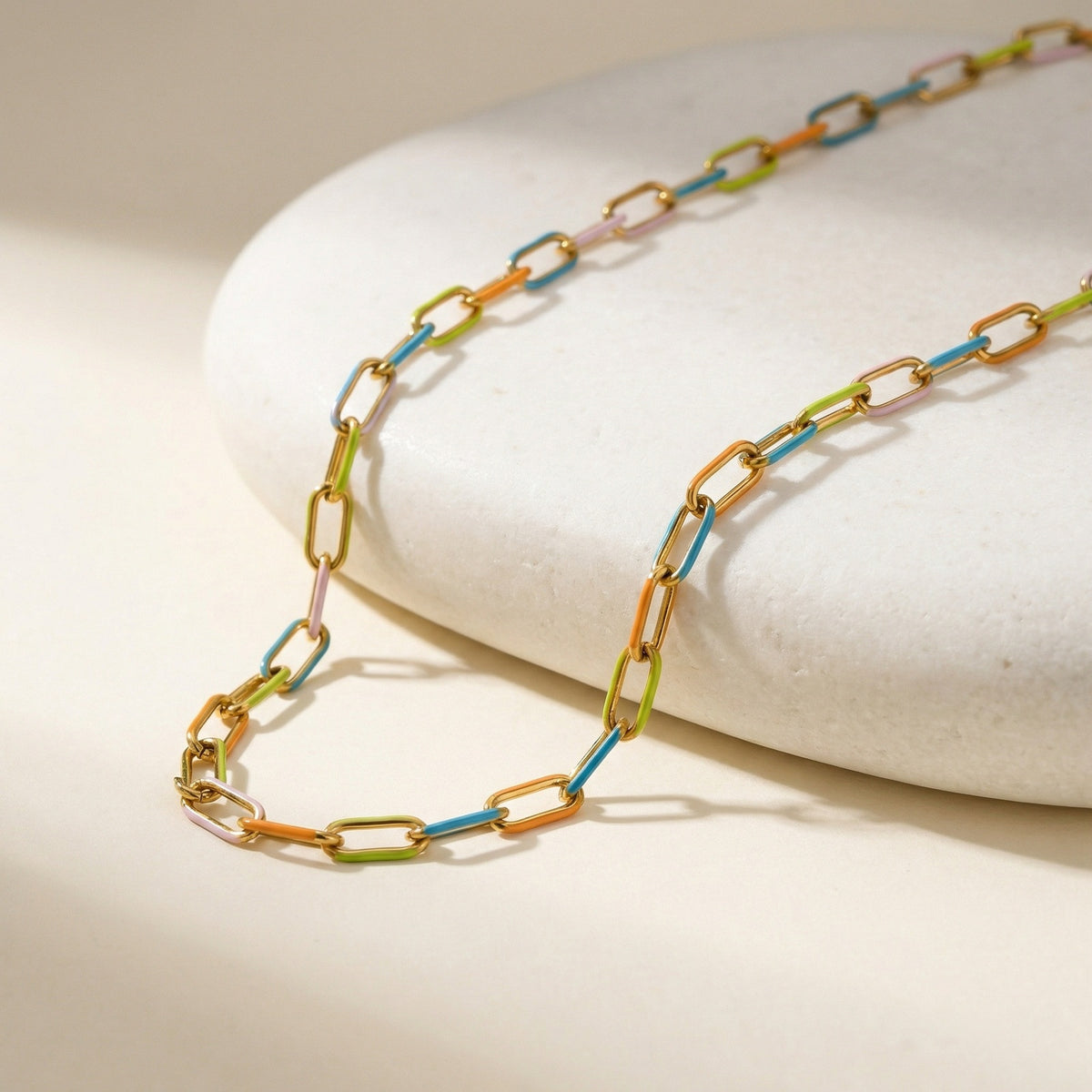 Stainless Steel Bohemian Color Oil Drop Bracelet Necklace