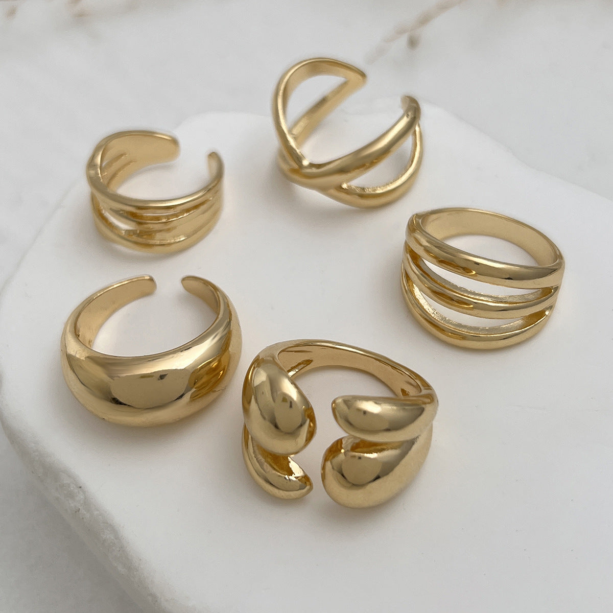 Planderful Vienna Verve Ring Set – Exaggerated Baroque Design