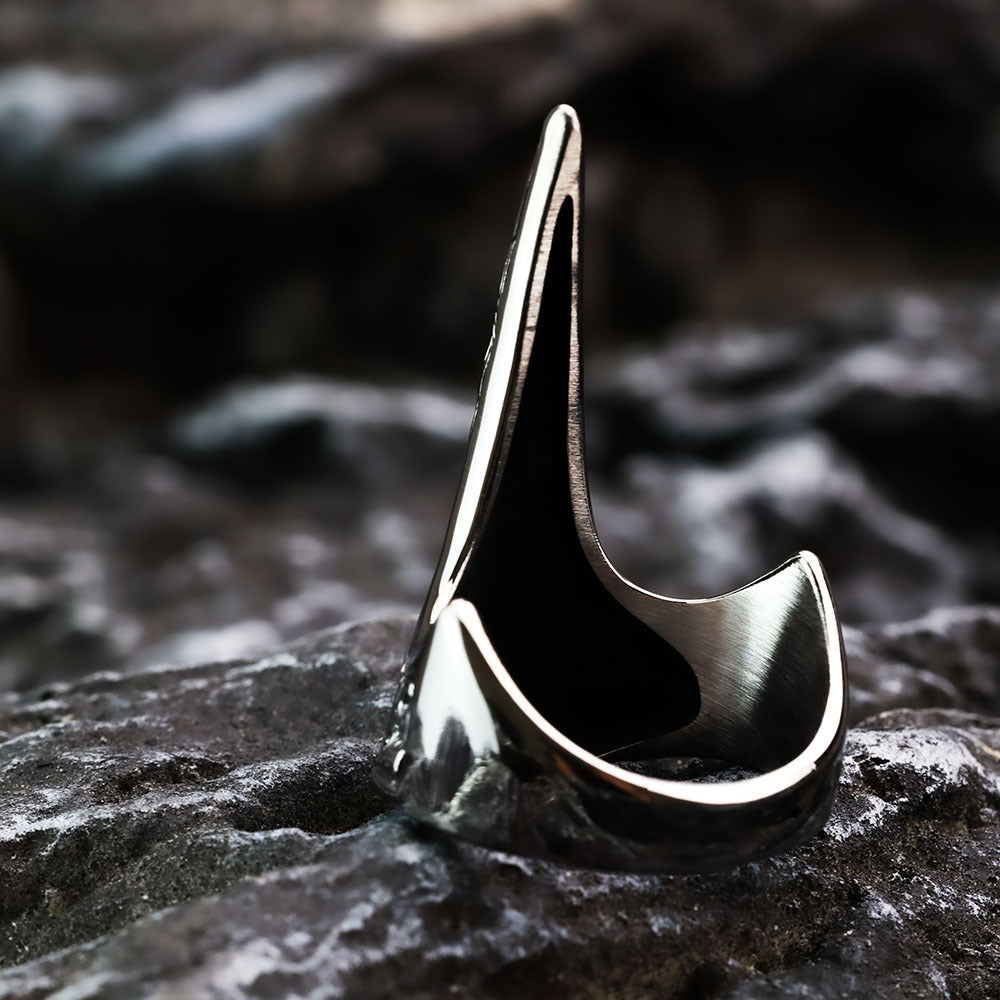 European And American Retro Stainless Steel Men's Ring Personalized Viking Defense Crow Ring