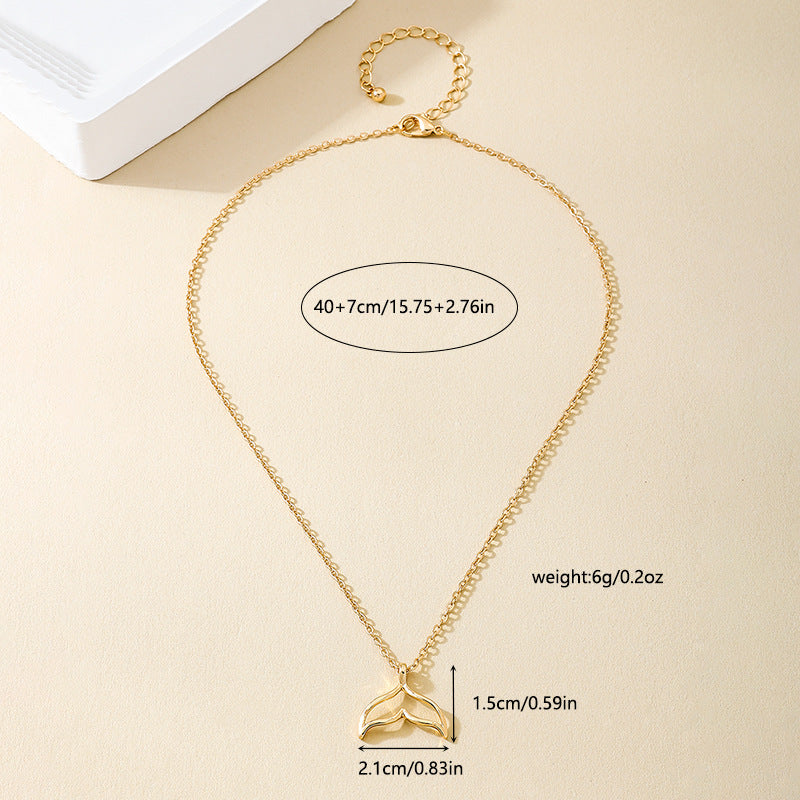 Planderful Vienna Verve Necklace – Stylish Metal Hollow Mermaid Tail Design