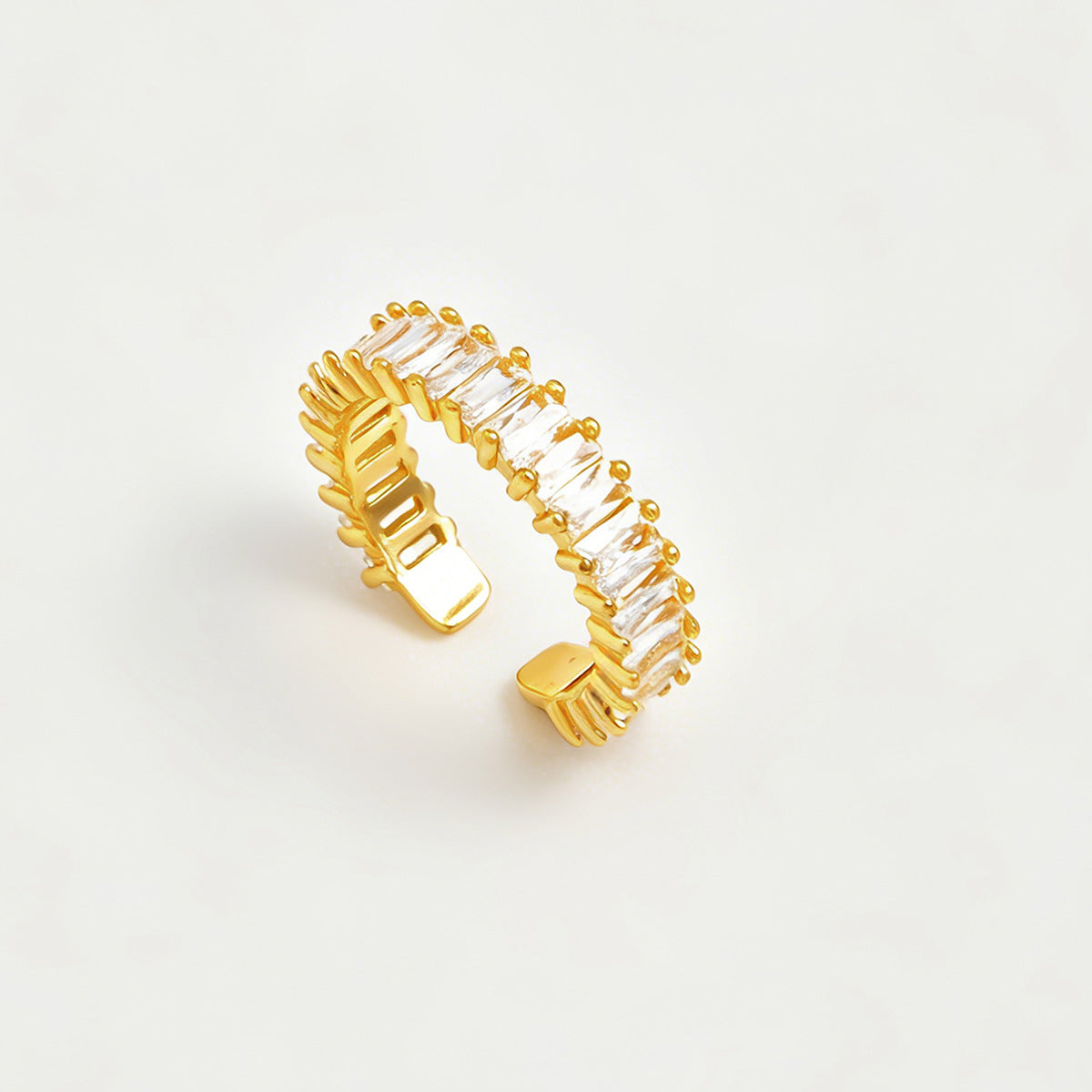 Stainless Steel Zircon Open Ring By Planderful Vienna Verve For Urban Professionals Statement Piece
