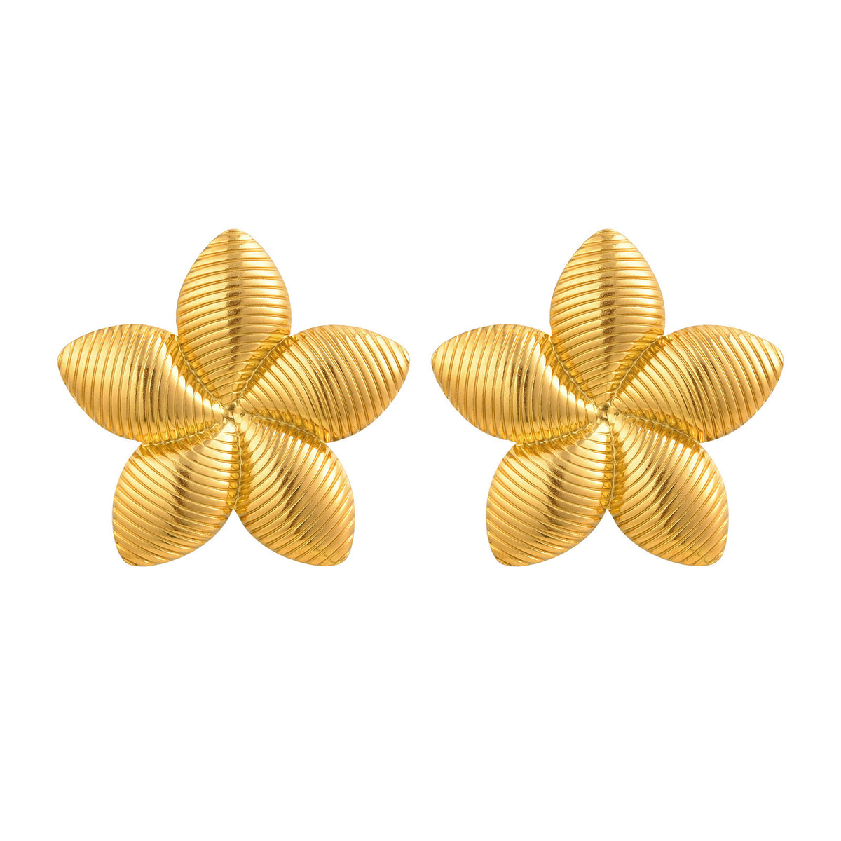 Stainless Steel Floral Earrings