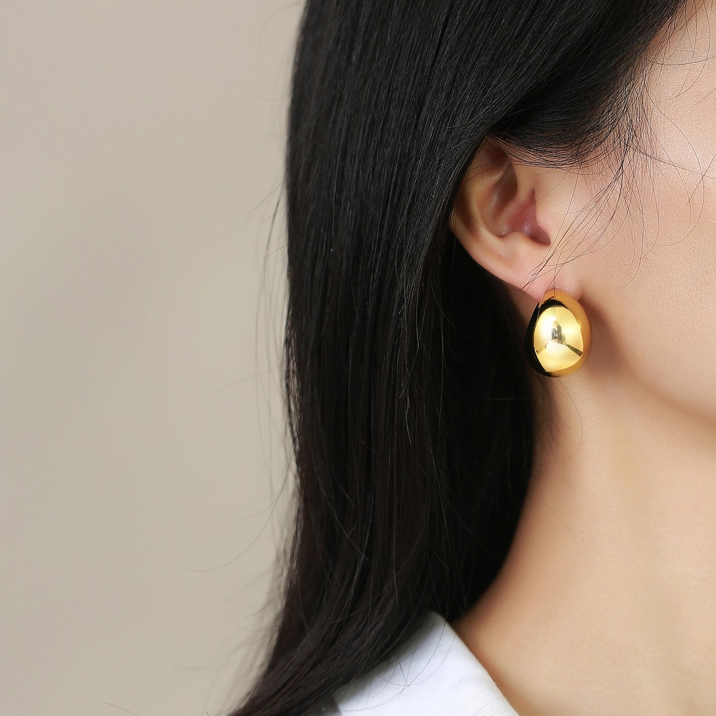 European And American Jewelry Wholesale Stainless Steel Hollow Crescent Moon Earrings Women