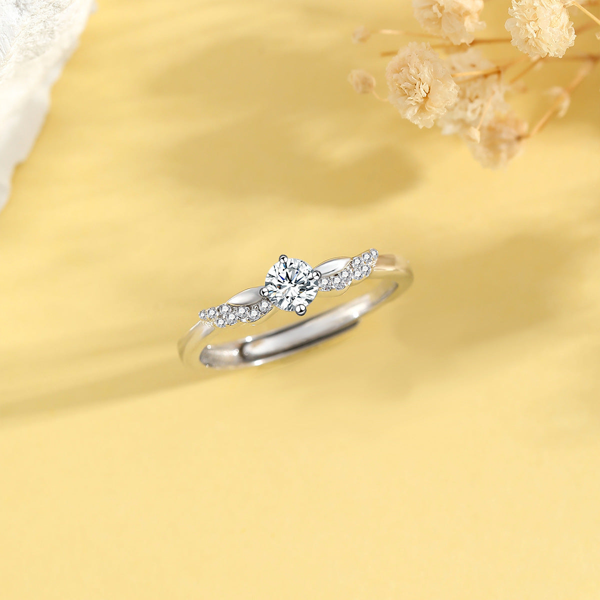 Angel Wings Ring Planderful S925 Sterling Silver Zircon For Women Elegant Versatile Light Luxury Valentines Day Gift