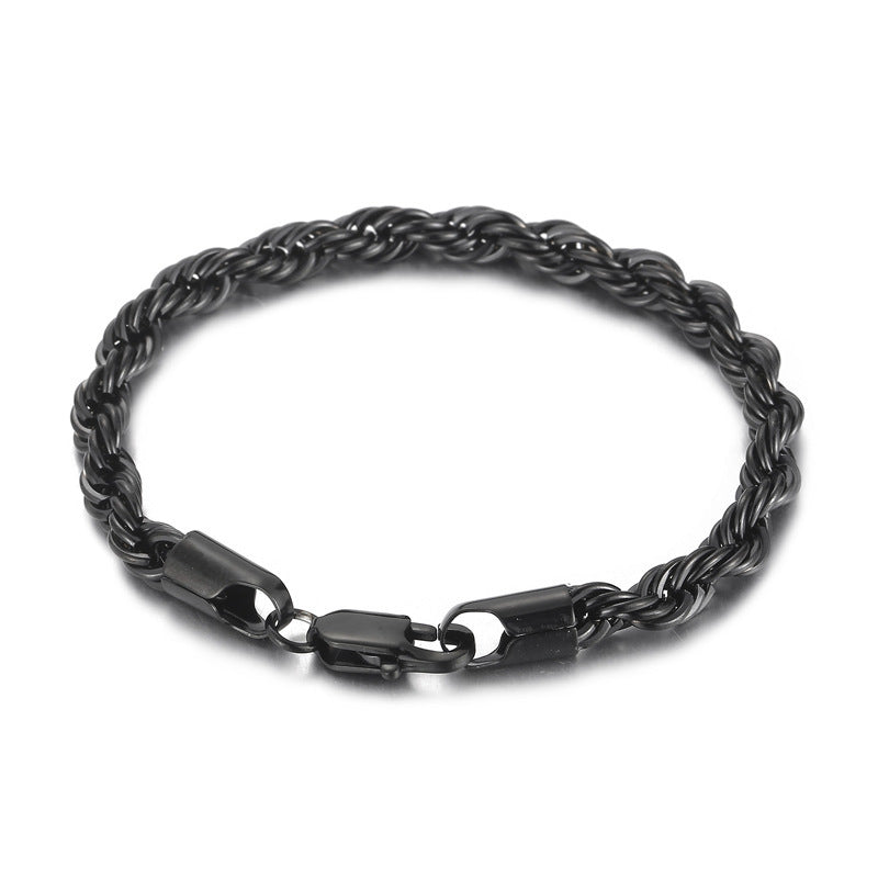 Titanium Steel – & Men's Buckle Twist Chain 4/6/8 Mm Twist Rope Chain Bracelet