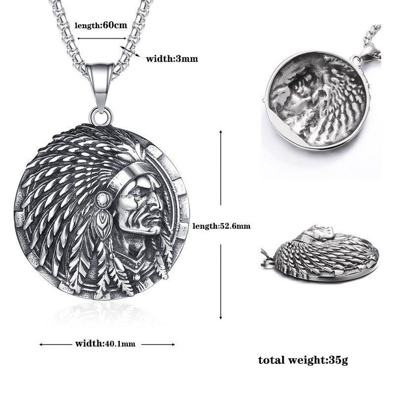 Stainless Steel Necklace - Statement Hip-Hop Pendant For Men