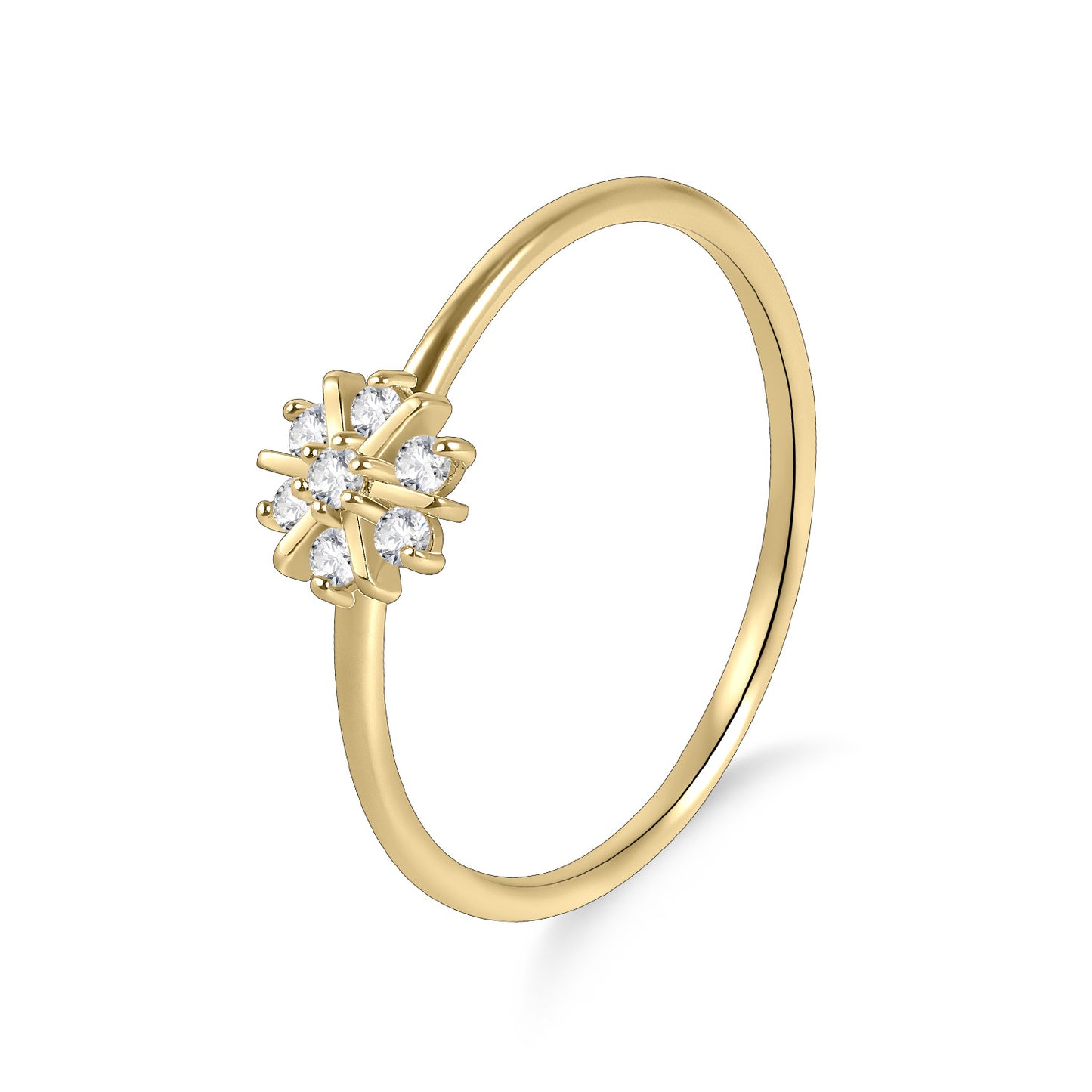 Autumn And Winter New Snowflake Ring S925 Sterling Silver Moissanite Women's Golden Dawn Series