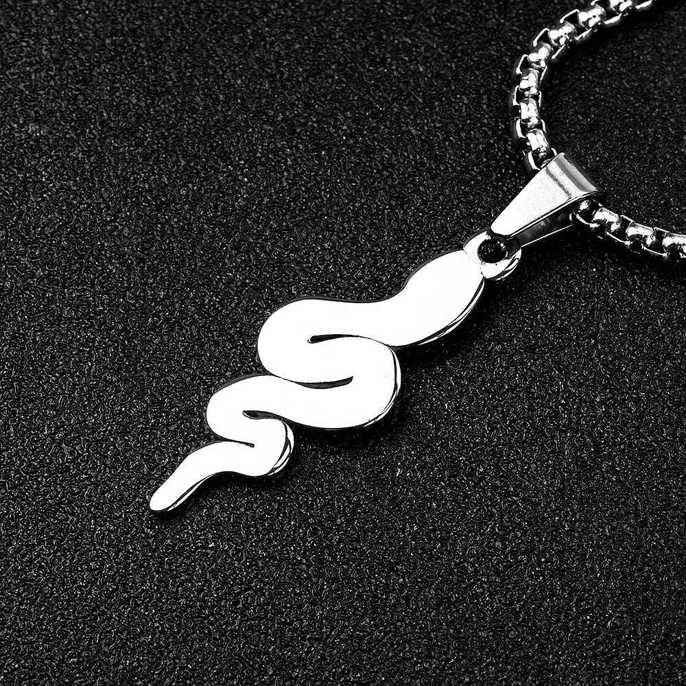 Fashion European And American Neckwear Retro Snake Pendant Necklace For Men