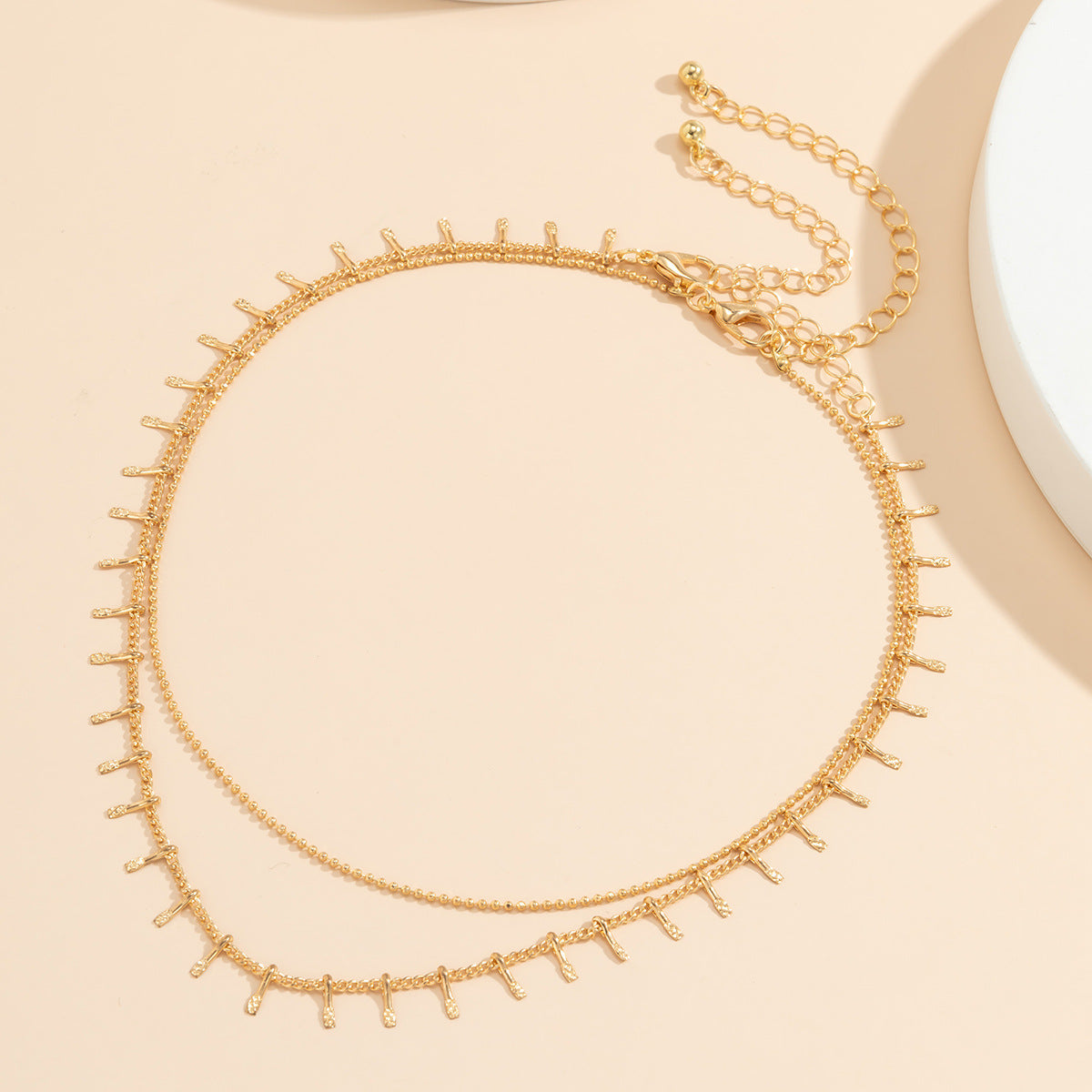 Planderful Vienna Verve Double Layer Fringed Necklace For Women Versatile Geometric Collarbone Statement Jewelry