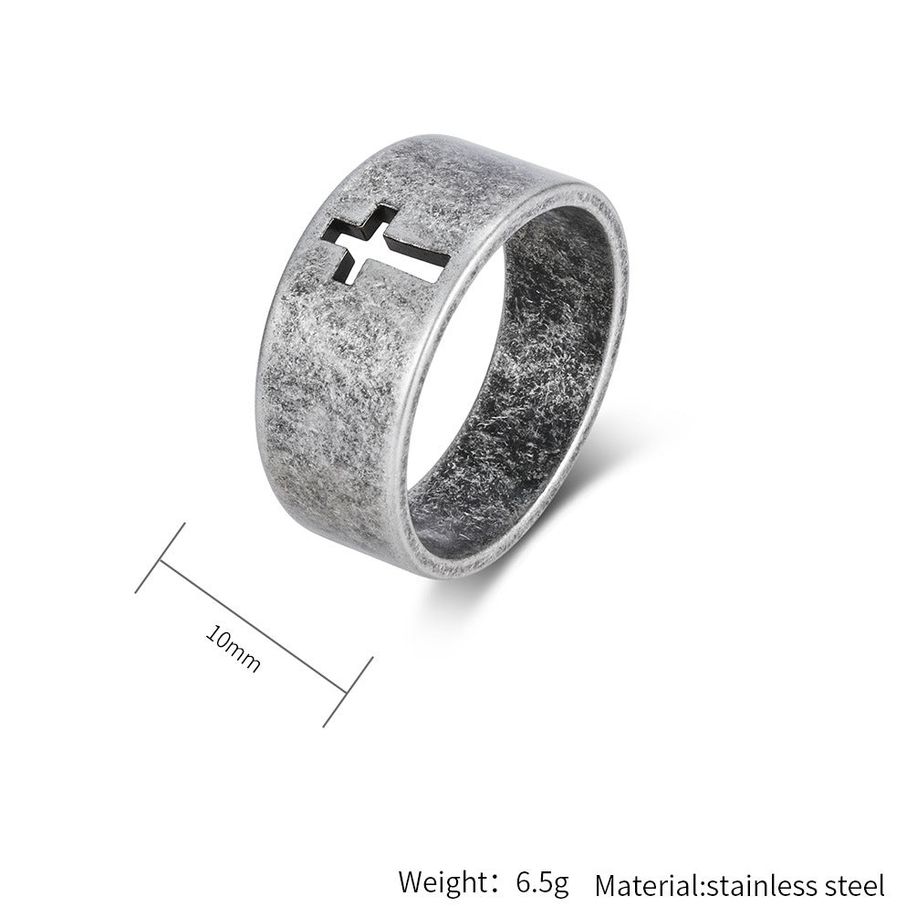 Planderful Titanium Cross Ring For Men And Women Premium Unisex Jewelry With Smooth Surface
