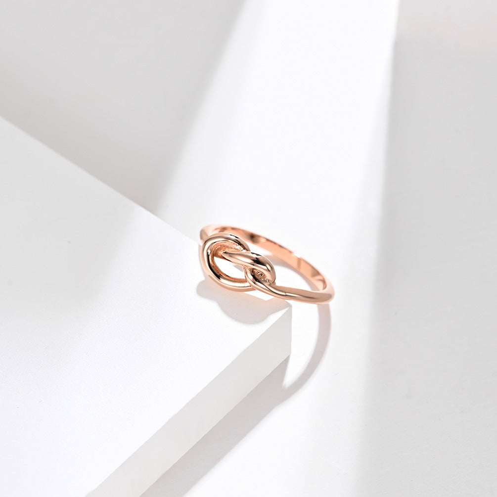Steel Ring - Elegant Love Knot Stainless Steel Band For Proposals And Everyday Wear