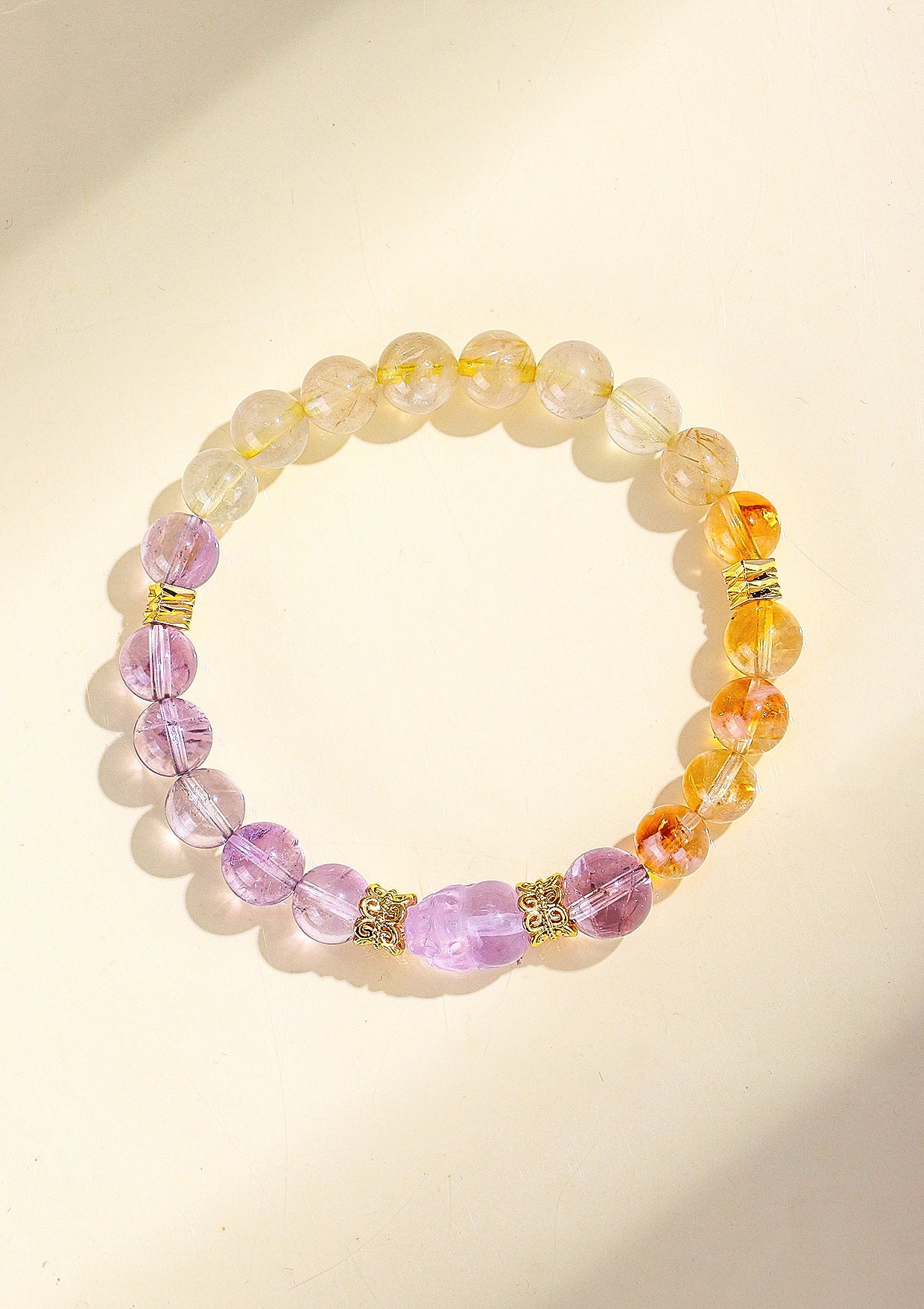Planderful Fortune's Favor Amethyst Pixiu Bracelet – High-End Crystal Elegance