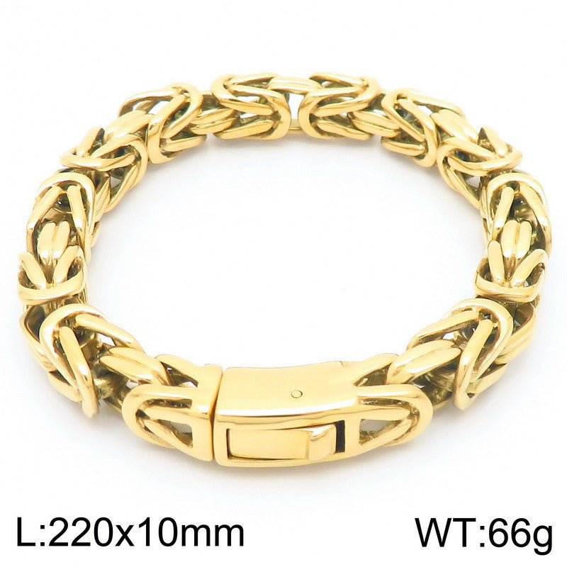 Planderful Custom Mens Square Titanium Steel Punk Bracelet