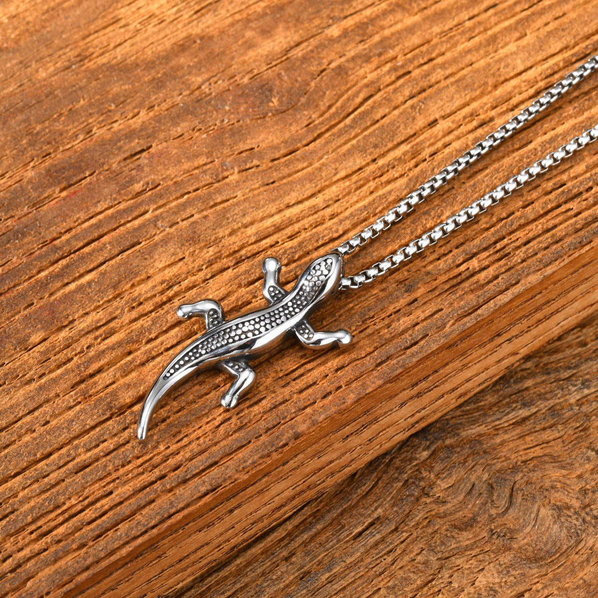 Gecko Lizard Cool Sa Stainless Steel Pendant for Men