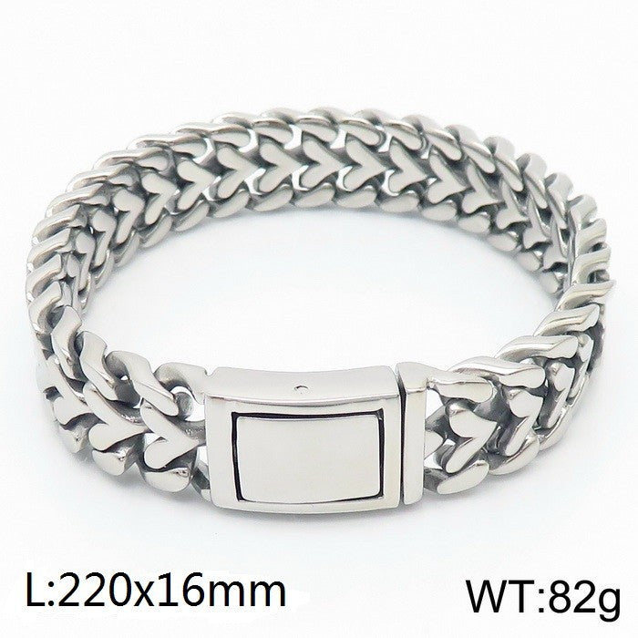 Fashion Heart Shaped Mens Bracelet Stainless Steel Jewelry