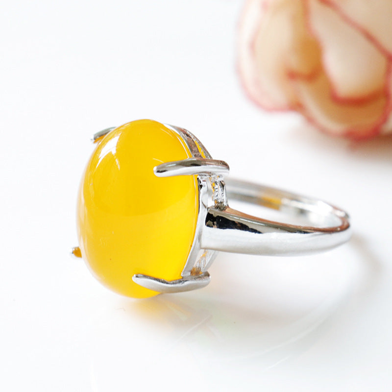 Sunshine Oval Chalcedony Ring
