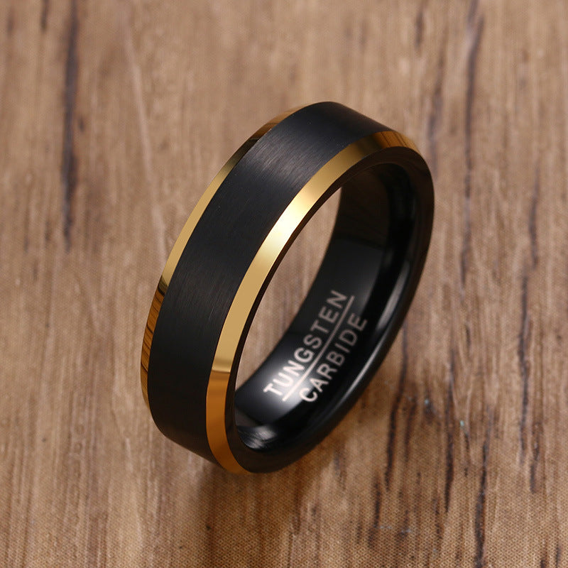 European And American Cross-Border Jewelry Wholesale Tungsten Gold Ring For Men