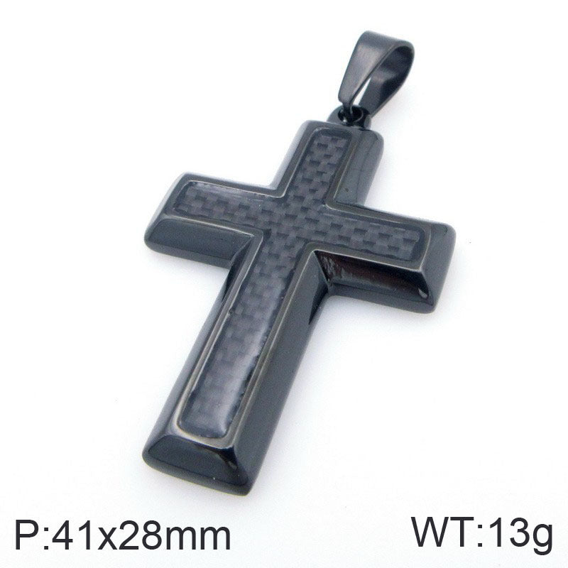 Planderful Stainless Steel Pendant Two Tone Cross Men Retro