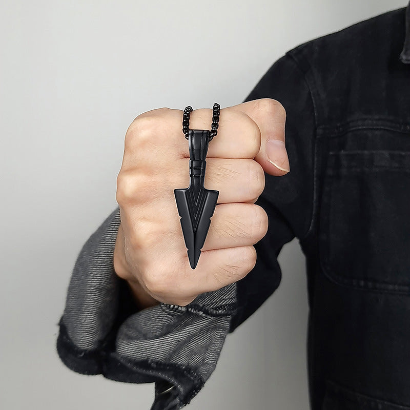 Spearhead Pendant Hip-Hop Wind Titanium Steel Necklace Men's Titanium Steel Pendant