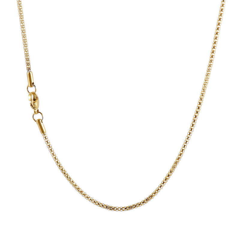 Korean Dongdaemun Clavicle Chain Necklace Design Titanium Steel Corn Chain Necklace