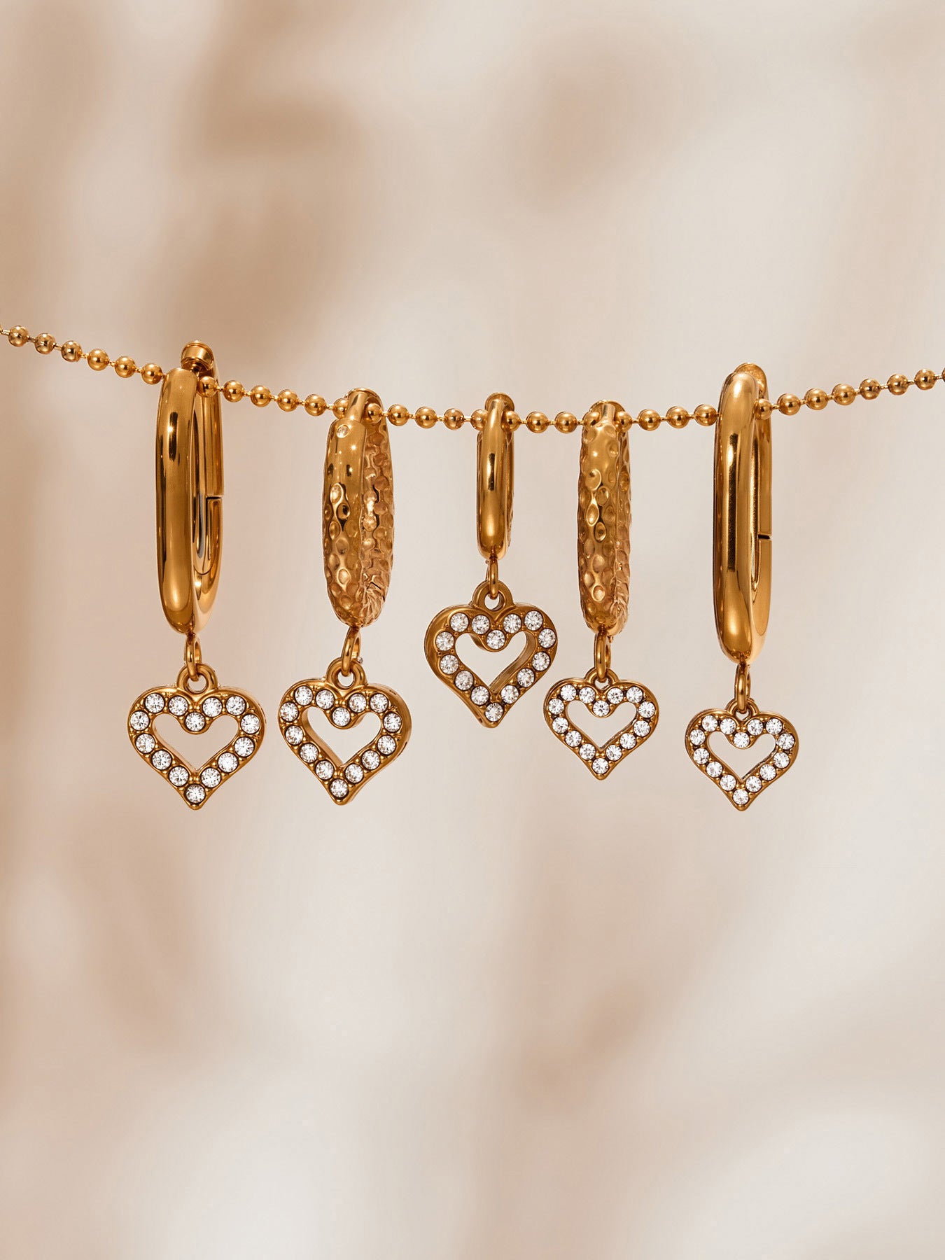 Planderful Peach Heart Hollow Titanium Earrings For Women