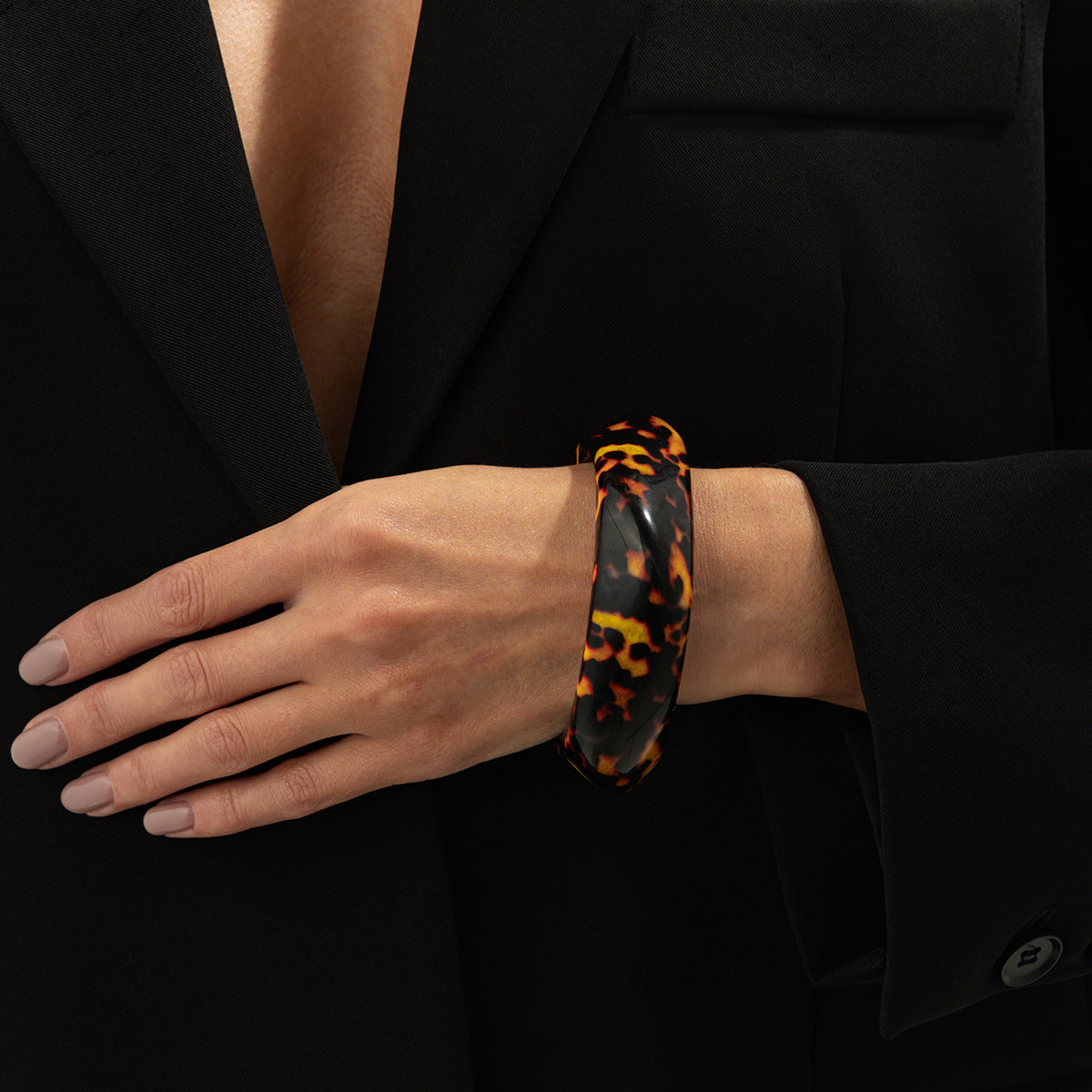 Planderful Leopard Print Irregular Bracelet Personalized Acrylic Geometric Hand Jewelry For Women Vienna Verve