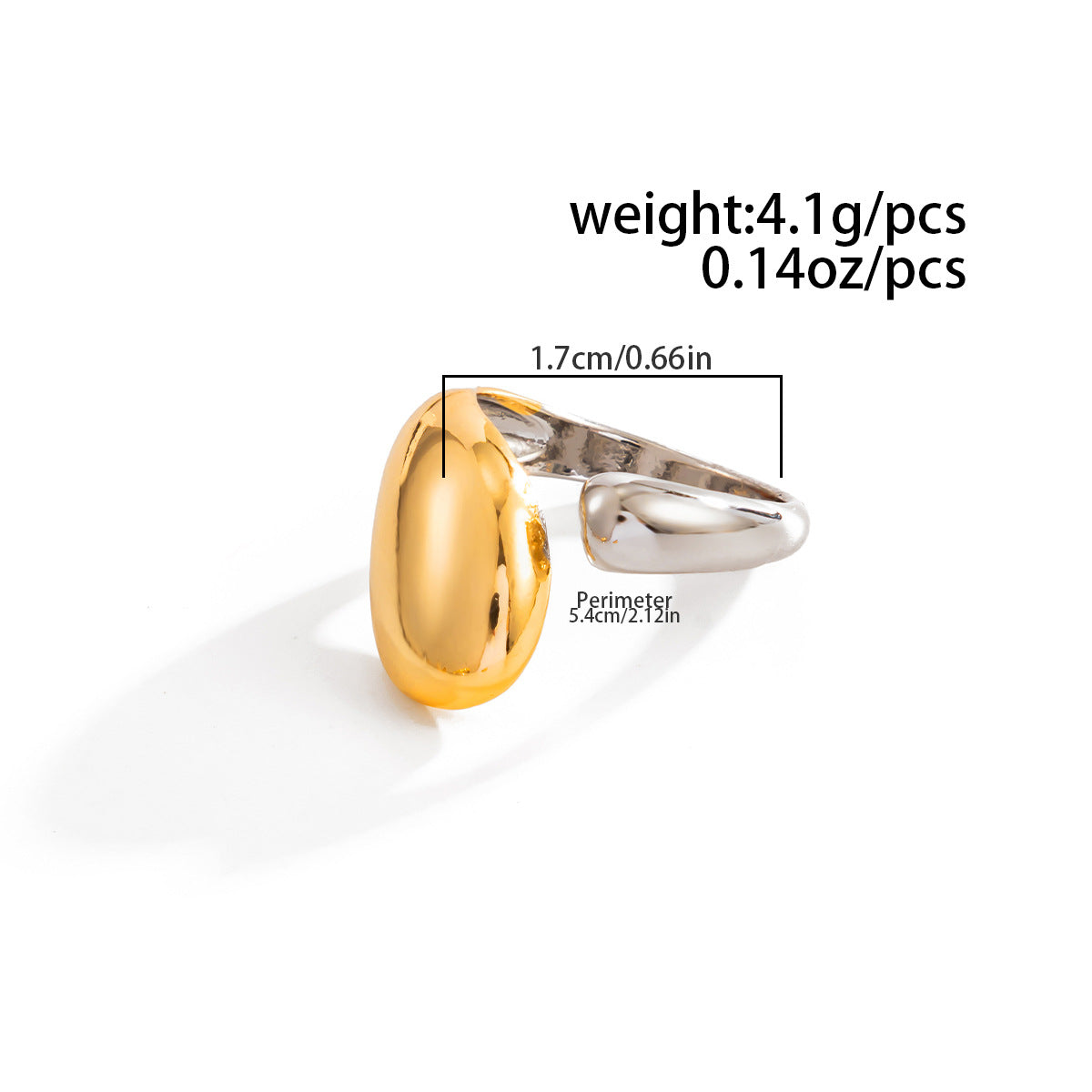Planderful Vienna Verve Stainless Steel Mixed Color Splicing Ring For Women Opening Statement Jewelry