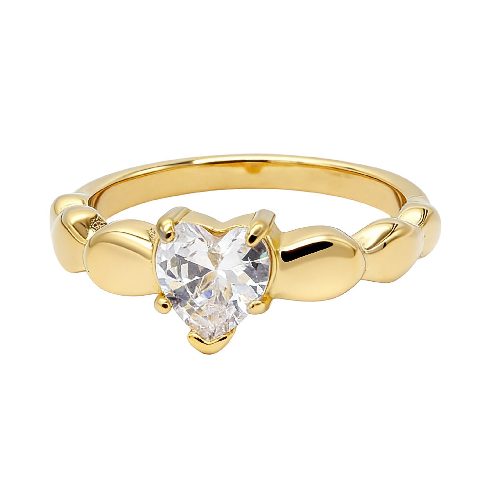 Heart Shaped Zircon Ring For Women By Planderful Everyday Genie Chic Statement Accessory