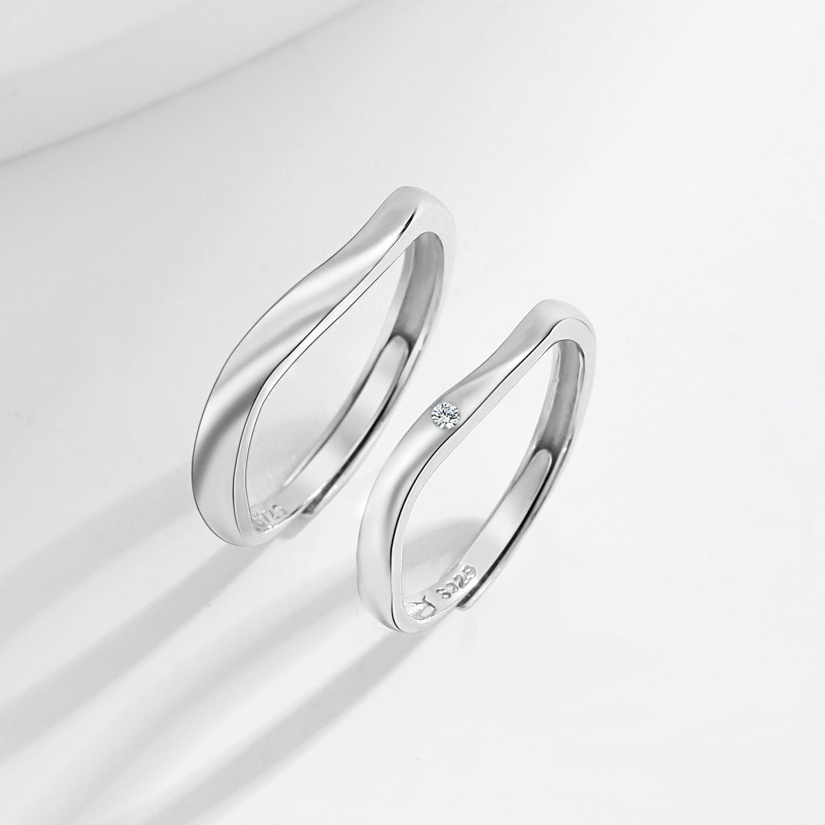 Planderful S925 Couple Rings – Simple Irregular Design for Valentine's Day