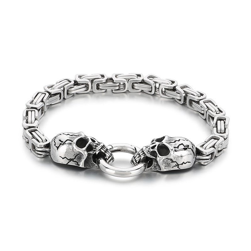 Planderful Personalized Ghost Head Punk Bracelet For Men