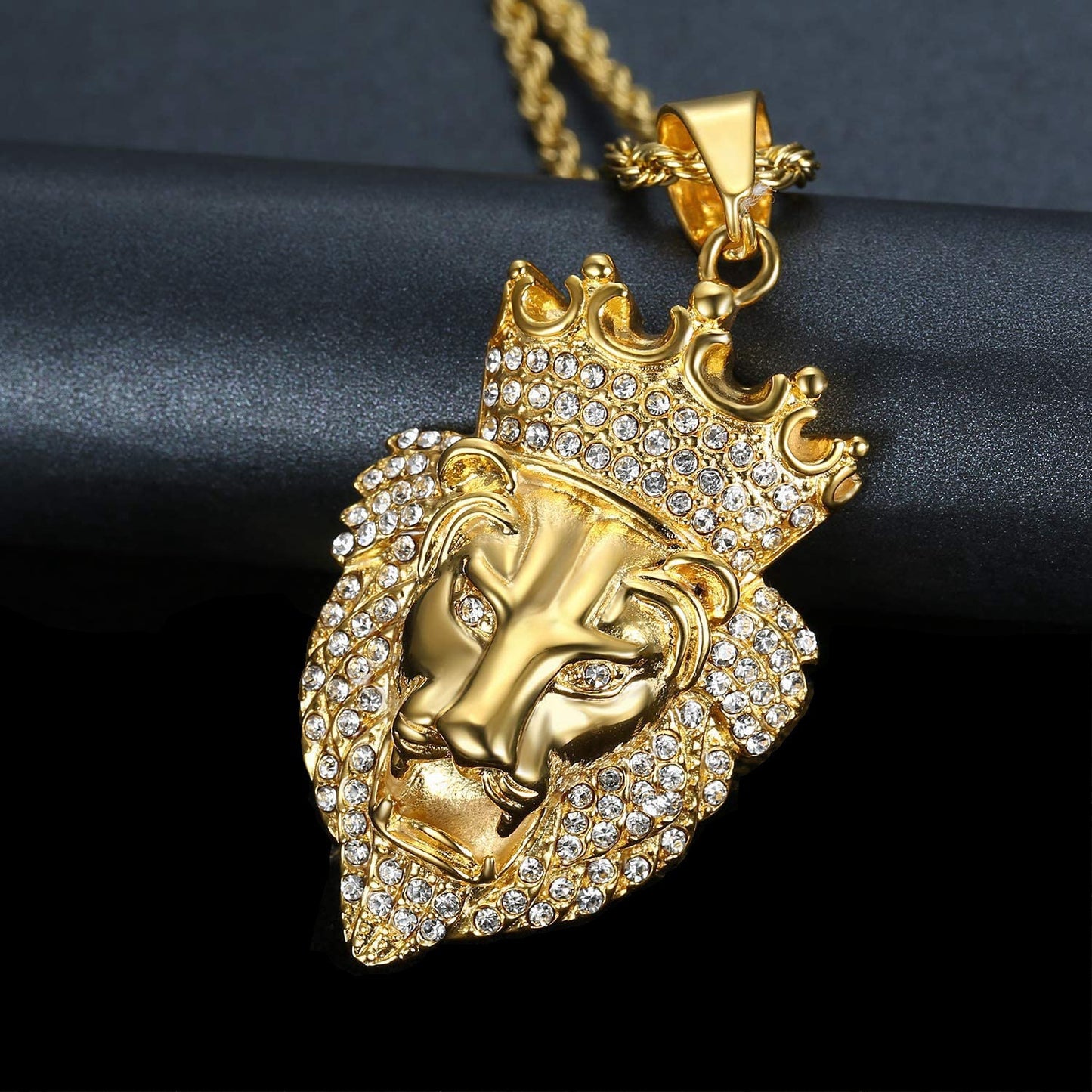 Steel Pendant - Statement Lion Head Hip Hop Style