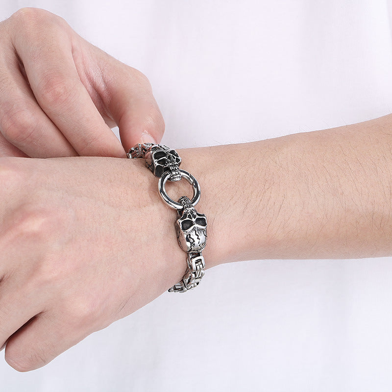 Planderful Personalized Ghost Head Punk Bracelet For Men