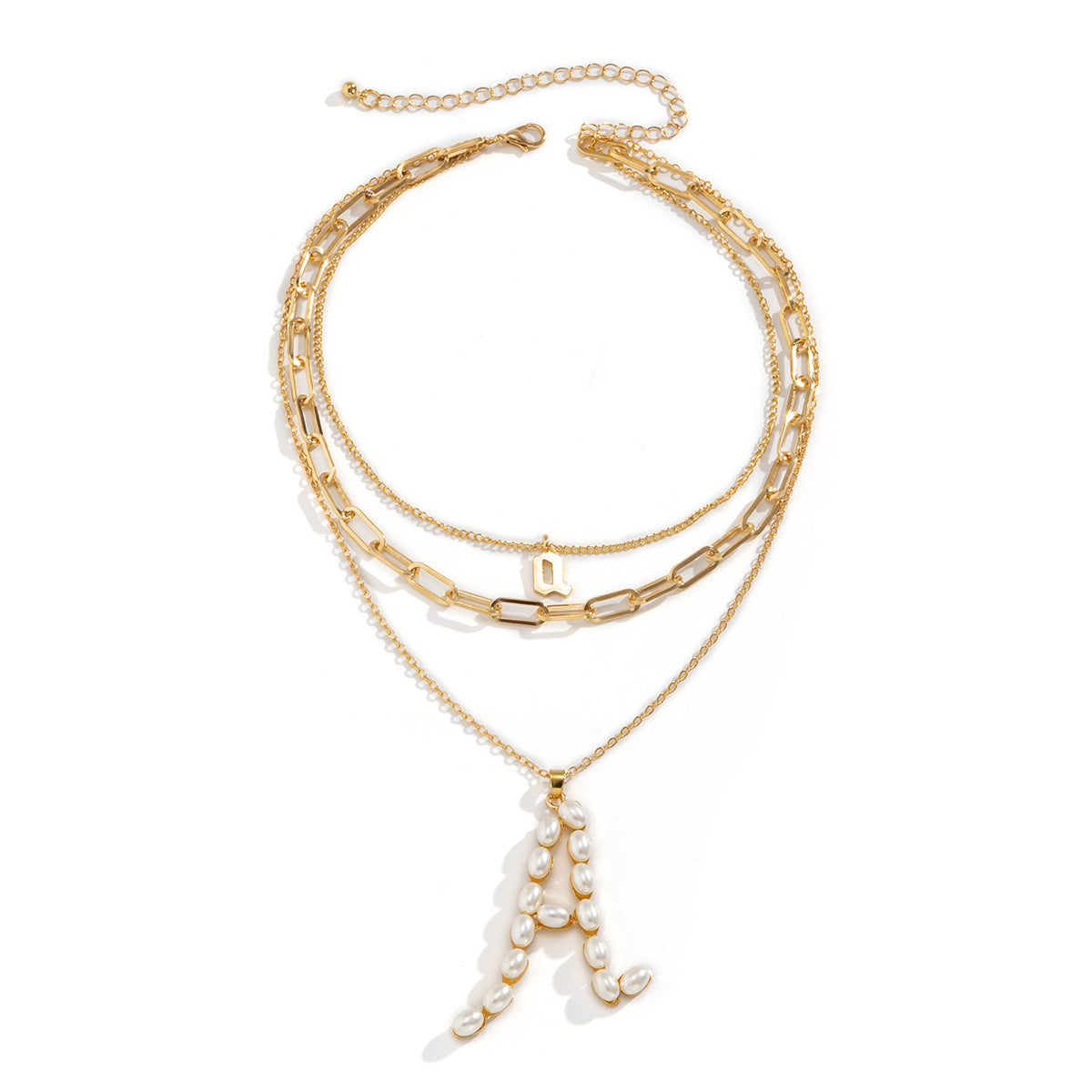 Imitation Pearl Letter A Necklace By Planderful Vienna Verve Multi Layer Cross Geometric Statement For Trendsetters