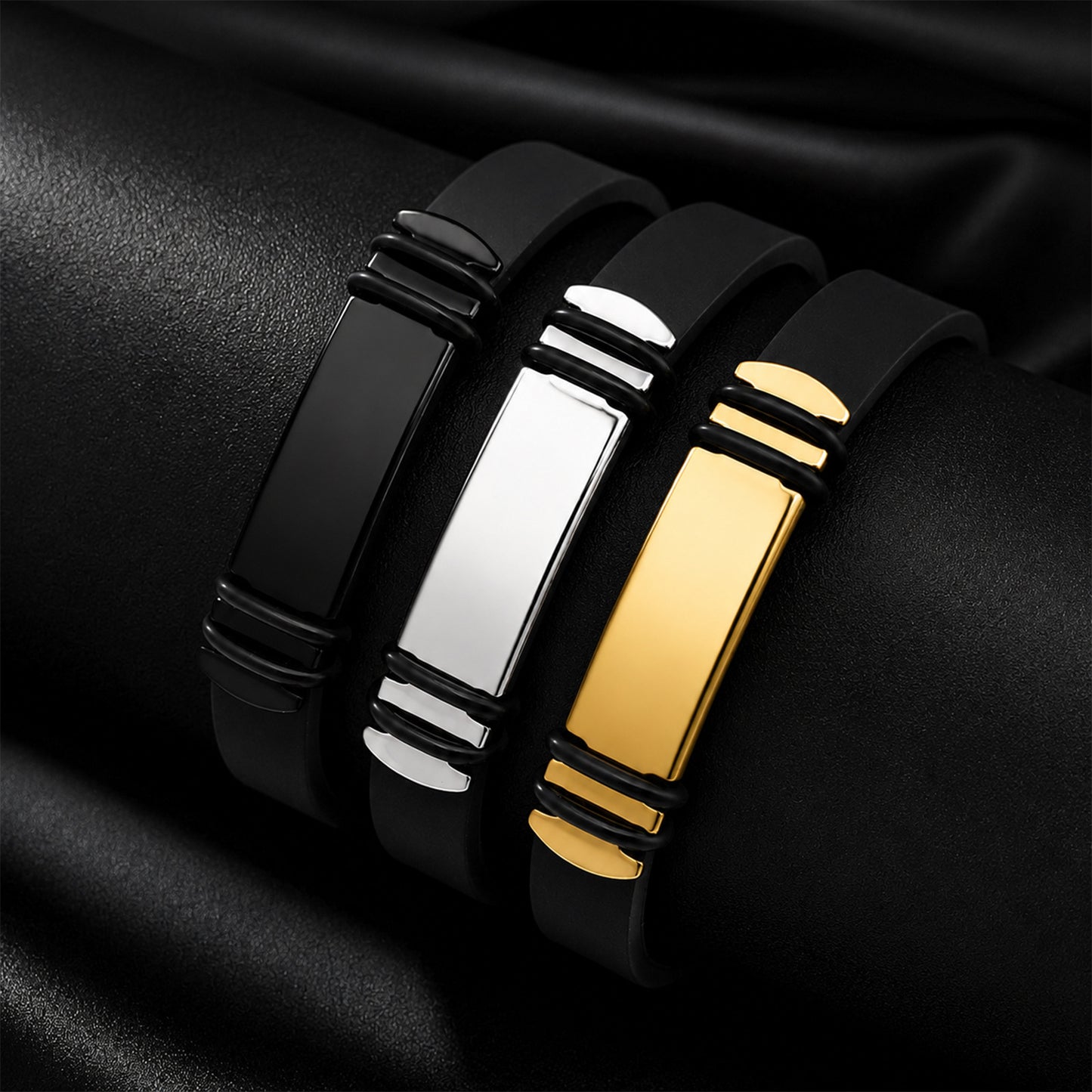 Men's Stainless Steel Buckle Silicone Wristband From Planderful Everyday Genie For Modern Unisex Durable Business