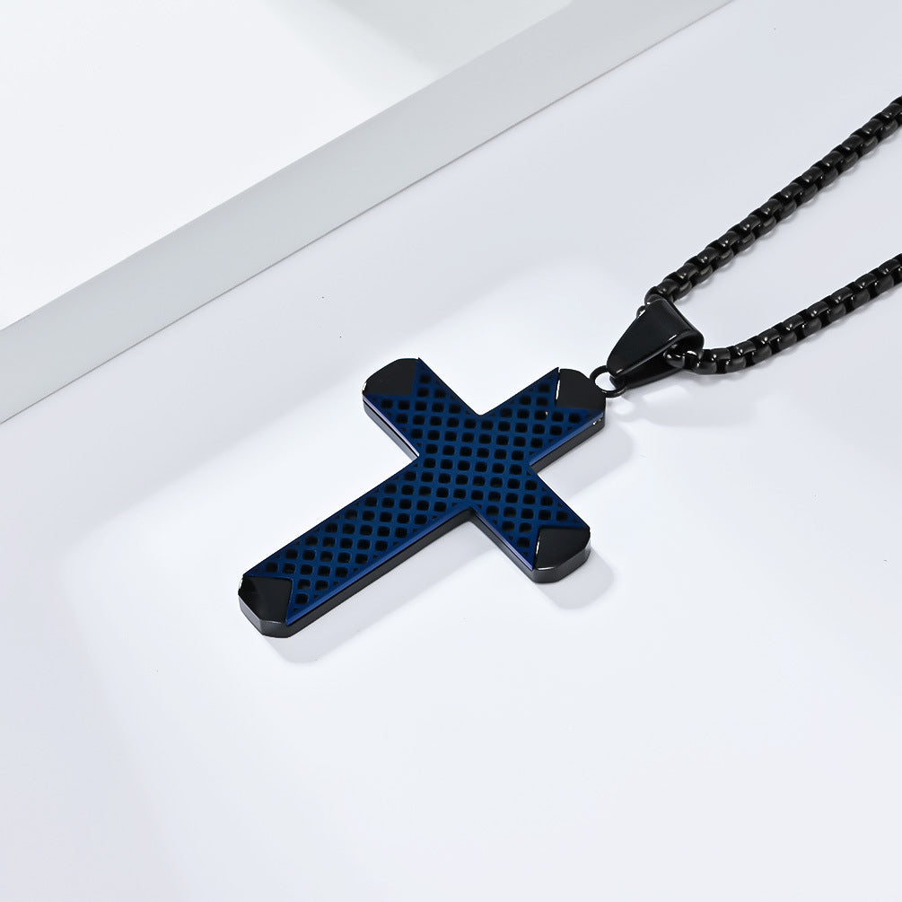 Planderful Cross Necklace Stainless Steel Two Tone Pendant For Men Unisex Everyday Genie Gift