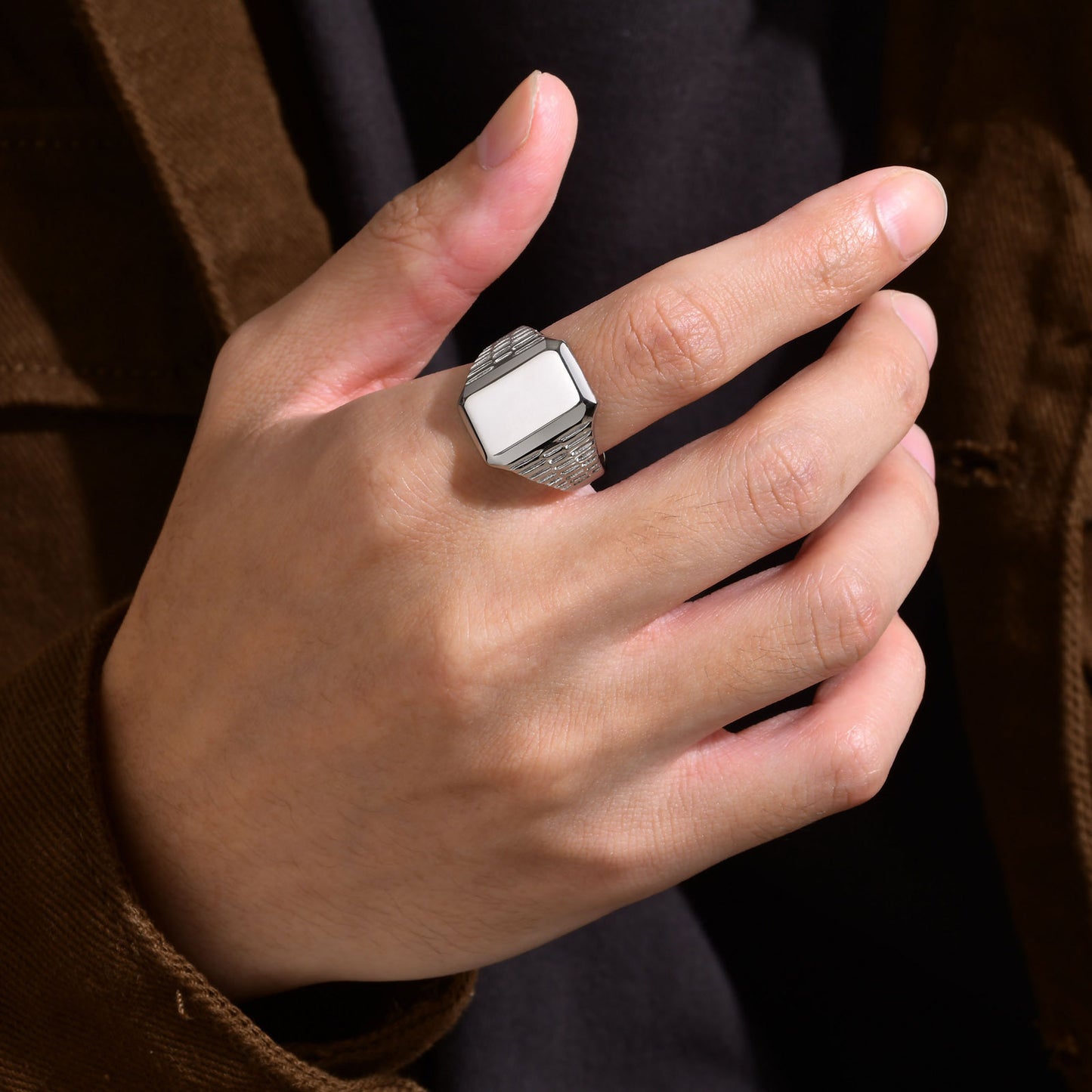 Stainless Steel Cross-Border Ring for Men's Fashion Trend