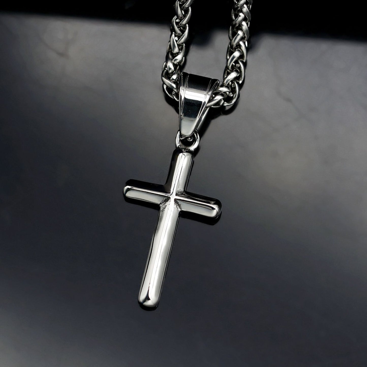 Steel Necklace – Minimalist Cross Necklace