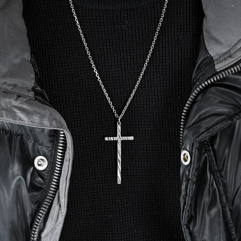 Cross-Border Cold Neutral Wind Stainless Steel Cross Necklace