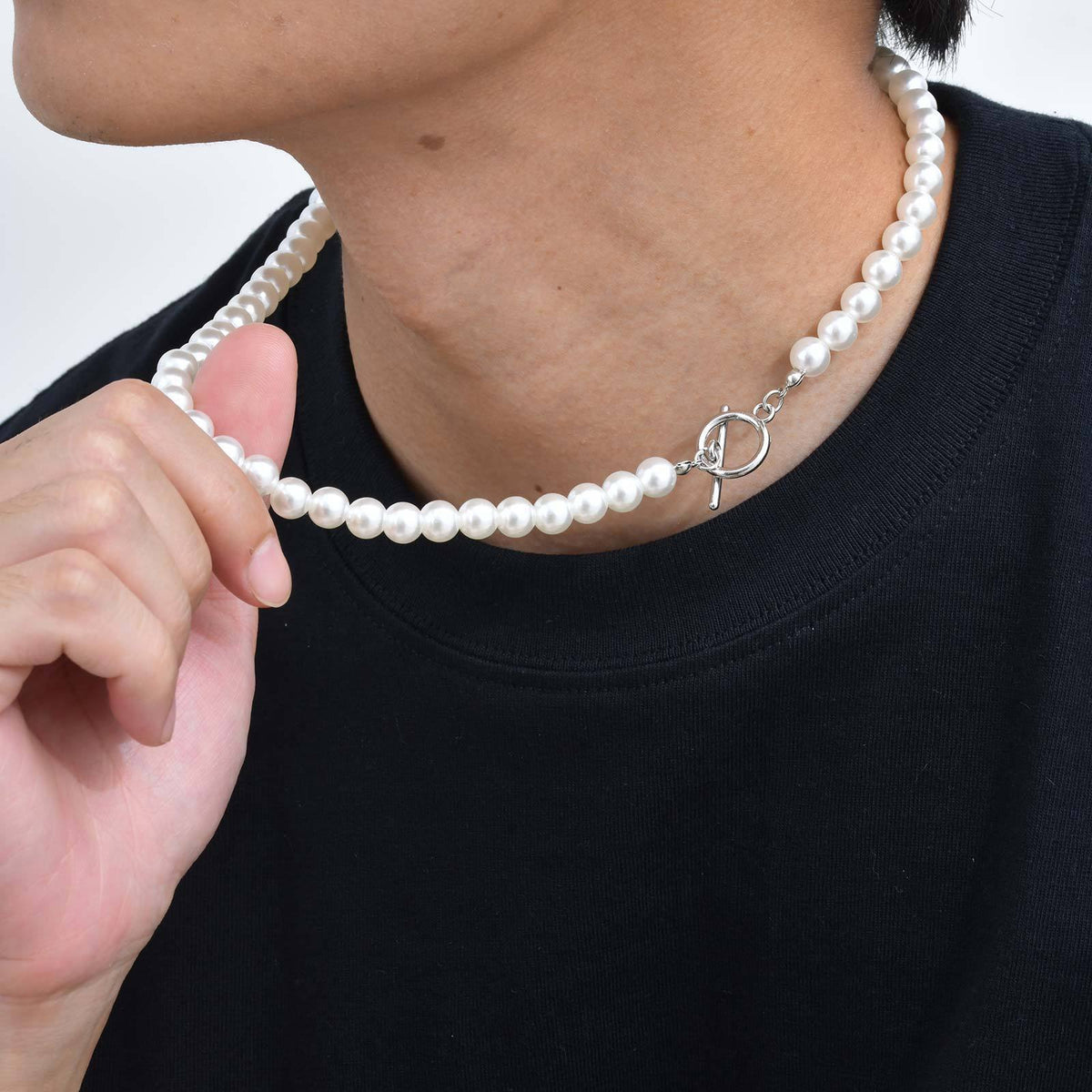 Baroque Style Alloy Toggle Clasp Imitation Pearl Beaded Necklace – Unisex