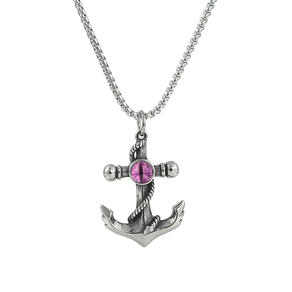 European and American Stainless Steel Anchor Pendant for Men
