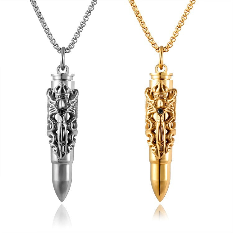 1. Planderful Double Dragon Sword Pendant Necklace In Steel Mens Jewelry Gift For Him