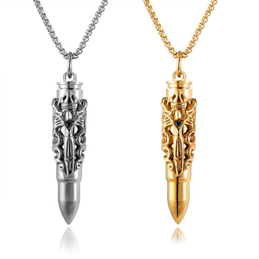 1. Planderful Double Dragon Sword Pendant Necklace In Steel Mens Jewelry Gift For Him
