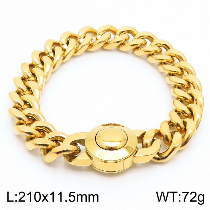 Bracelet Of The – Cnc Zircon Cuban Chain Titanium Steel Men's